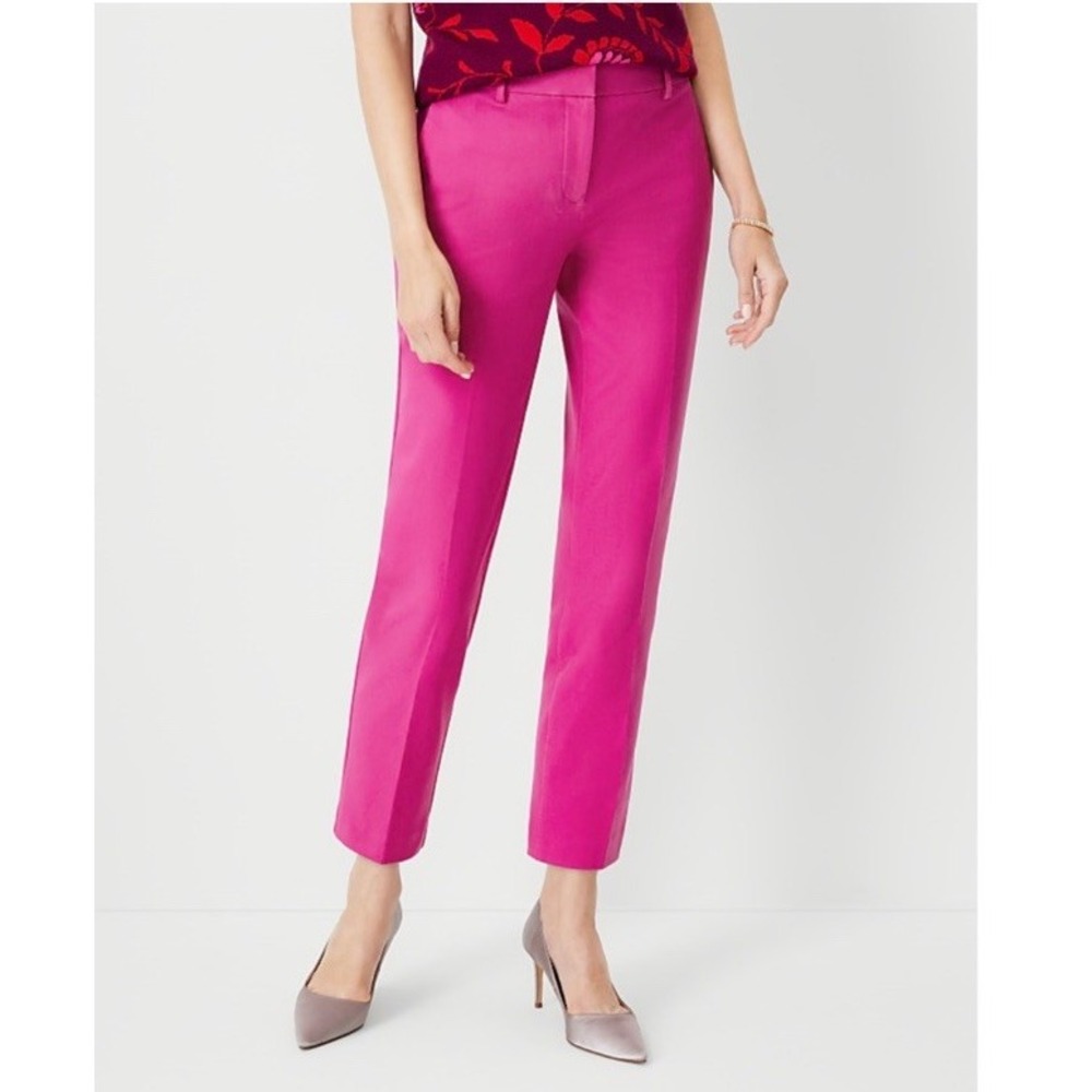 Ann Taylor NWT Mid Rise Trouser Pant Ankle Stretch Pink Size 18 Tall $98 Retail